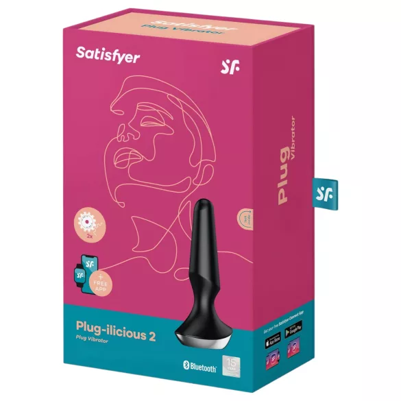 Satisfyer Plug-ilicious 2 - Vibratore anale controllato tramite app (nero)