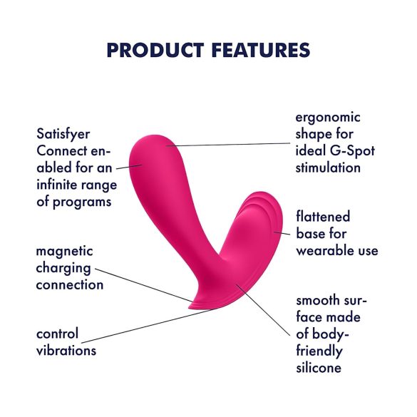 Satisfyer Top Secret - vibratore doppio motore con app - silicone rosa