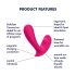 Satisfyer Top Secret - vibratore doppio motore con app - silicone rosa
