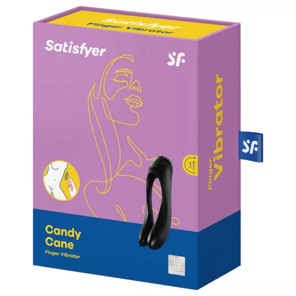 Satisfyer Candy Cane - vibratore doppio ricaricabile impermeabile - nero