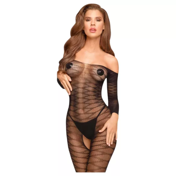 Penthouse Dreamy Diva - tuta sexy con spalle scoperte - nero