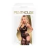 Penthouse Hottie - completo intimo rete e pizzo con spalline - nero