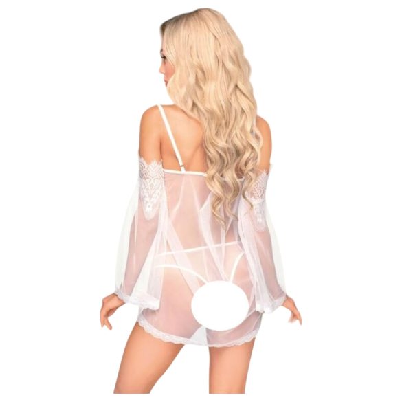 Penthouse - completo intimo spalla scoperta in pizzo - bianco - L/XL