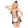 Penthouse Teaser - Completo cameriera 3 pezzi (nero-bianco)