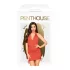 Penthouse - completo intimo con scollo al collo e arricciature - rosso - M/L