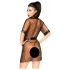 Penthouse - kimono satin con perizoma - nero