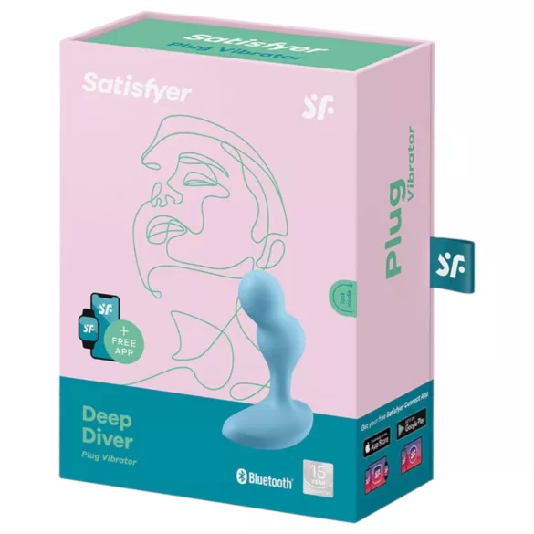 Satisfyer Deep Diver - vibratore anale intelligente - silicone blu