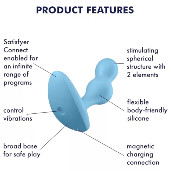 Satisfyer Deep Diver - vibratore anale intelligente - silicone blu