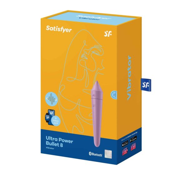 Satisfyer Proiettile Ultra Potente 8 - Vibratore ricaricabile e impermeabile intelligente (viola)