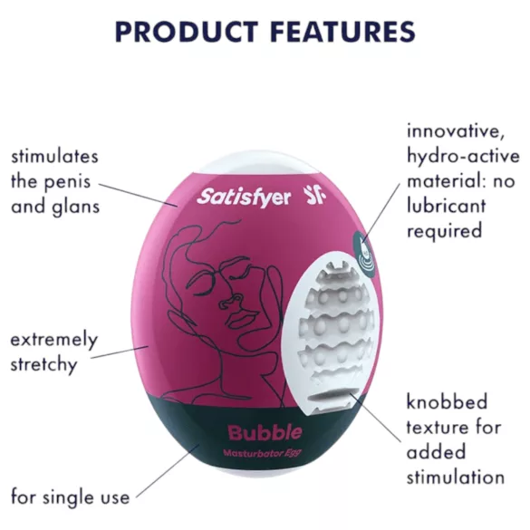 Satisfyer Egg Bubble - masturbatore a forma di uovo - silicone