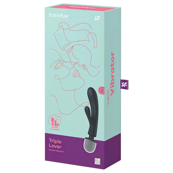 Satisfyer Triple Lover - vibratore punto G e massaggiatore - argento