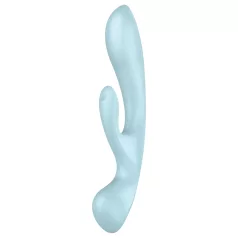   Satisfyer Triple Oh - vibratore ricaricabile con braccio per il clitoride (blu)