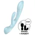 Satisfyer Triple Oh - vibratore ricaricabile con braccio per il clitoride (blu)