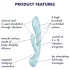Satisfyer Triple Oh - vibratore ricaricabile con braccio per il clitoride (blu)