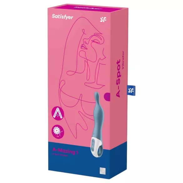 Satisfyer A-Mazing 1 - vibratore punto A ricaricabile silicone blu