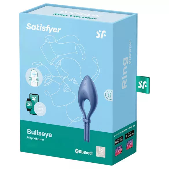 Satisfyer Bullseye - anello vibrante intelligente per pene - silicone blu