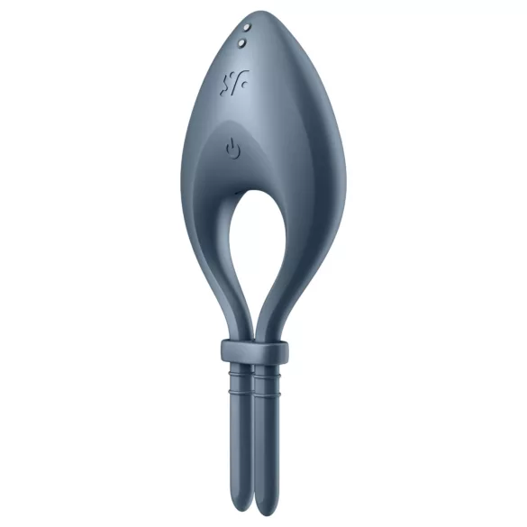 Satisfyer Bullseye - anello fallico vibrante smart - silicone grigio
