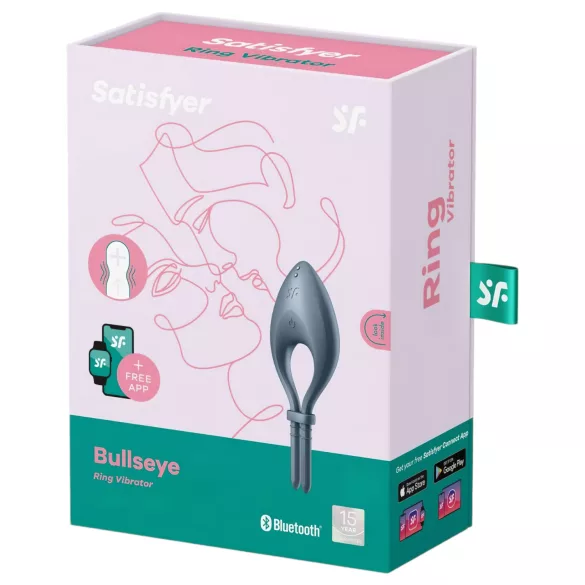 Satisfyer Bullseye - anello fallico vibrante smart - silicone grigio