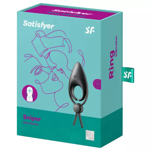 Satisfyer Sniper - anello fallico vibrante ricaricabile - nero