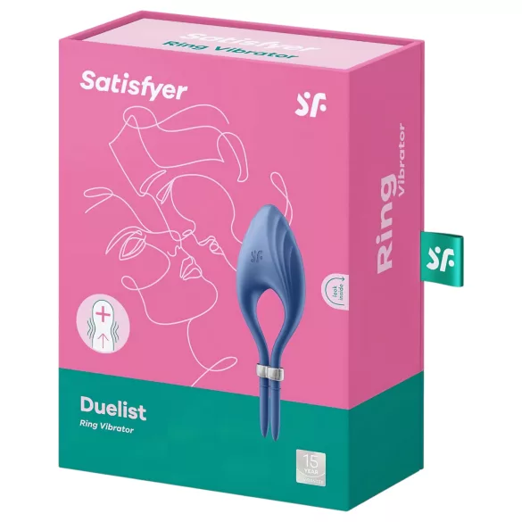 Satisfyer Duelist - anello fallico vibrante ricaricabile - silicone blu