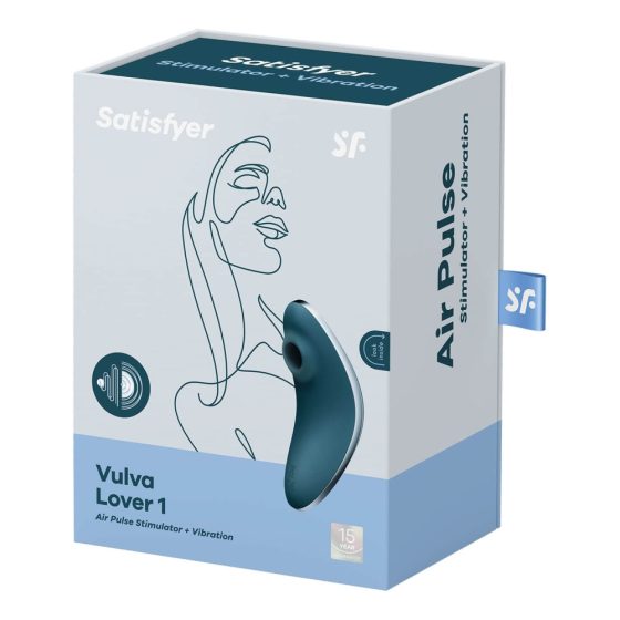 Satisfyer Stimolatore di Clitoride a Ricarica con Onde d'Aria e Vibrazione Vulva Lover 1 (Blu)