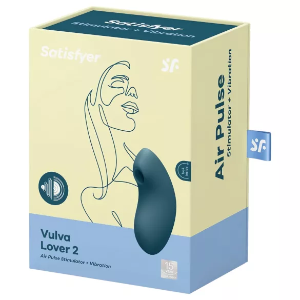 Satisfyer Vulva Lover 2 - vibratore clitorideo a onde d’aria ricaricabile (blu)