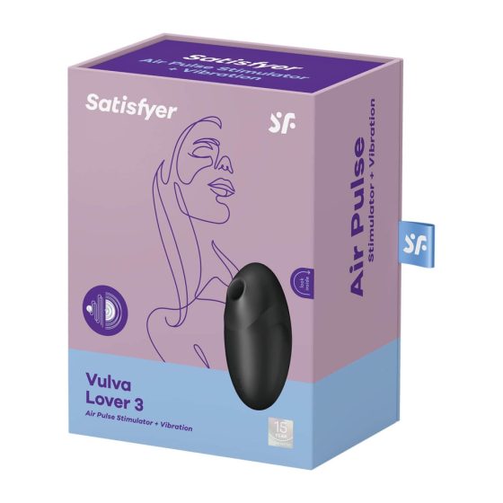 Satisfyer Amante della Vulva 3 - vibratore clitorideo a onde d'aria ricaricabile (nero)
