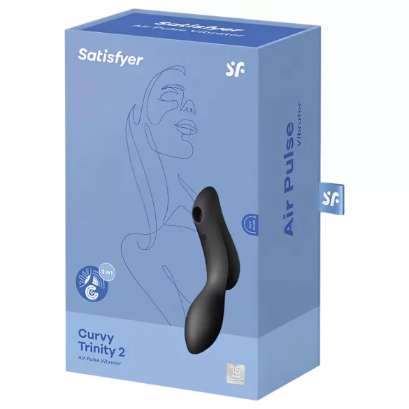 Satisfyer Curvy Trinity 2 - succhiare clitoride e vibratore 2in1 - nero