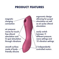   Satisfyer Curvy Trinity 3 - Vibratore vaginale e clitorideo ricaricabile (rosso)