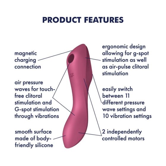 Satisfyer Curvy Trinity 3 - Vibratore Ricaricabile per Clitoride e Vaginale con Tecnologia ad Onde d’Aria (Rosso)
