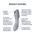 Satisfyer Curvy Trinity 3 - Vibrazione 2in1 a onde d'aria (grigio)