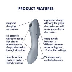   Satisfyer Curvy Trinity 3 - Vibratore ricaricabile per clitoride e vaginale con tecnologia ad onda d'aria (grigio)