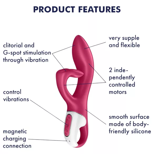 Satisfyer Embrace Me - vibratore ricaricabile con braccio clitorideo - rosso