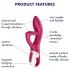 Satisfyer Embrace Me - vibratore ricaricabile con braccio clitorideo - rosso