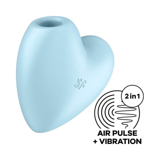 Satisfyer Cutie Heart - Vibratore clitorideo a onde d'aria ricaricabile (blu)