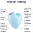 Satisfyer Cutie Heart - stimolatore clitoride a onde d’aria ricaricabile blu