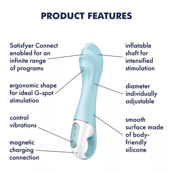 Satisfyer Air Pump Vibrator 5 - con app (blu)