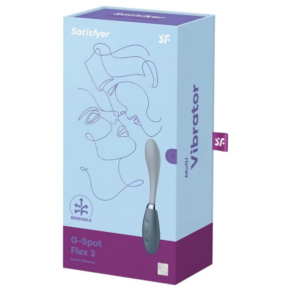 Satisfyer G-Spot Flex 3 - vibratore punto G ricaricabile - grigio
