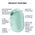 Satisfyer Pro To Go 2 - Stimolatore Clitorideo a Onde d'Aria Ricaricabile (Menta)