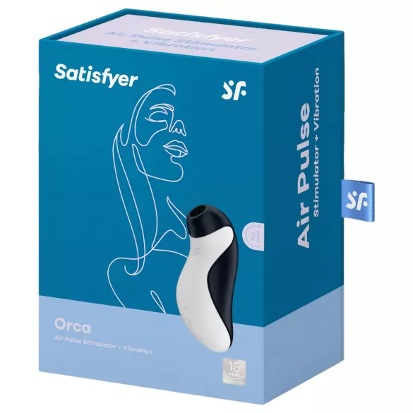 Satisfyer Orca - stimolatore clitorideo ad onde d’aria impermeabile (bianco e nero)