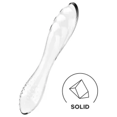   Satisfyer Dazzling Crystal 1 - dildo doppia testa in vetro trasparente