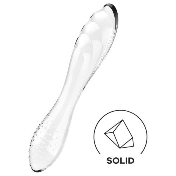 Satisfyer Dazzling Crystal 1 - dildo doppia testa in vetro trasparente