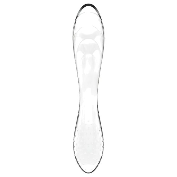 Satisfyer Dazzling Crystal 1 - dildo doppia testa in vetro trasparente