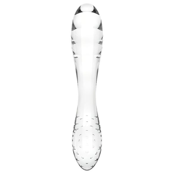 Satisfyer Dazzling Crystal 1 - dildo doppia testa in vetro trasparente