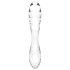 Satisfyer Dazzling Crystal 1 - dildo doppia testa in vetro trasparente