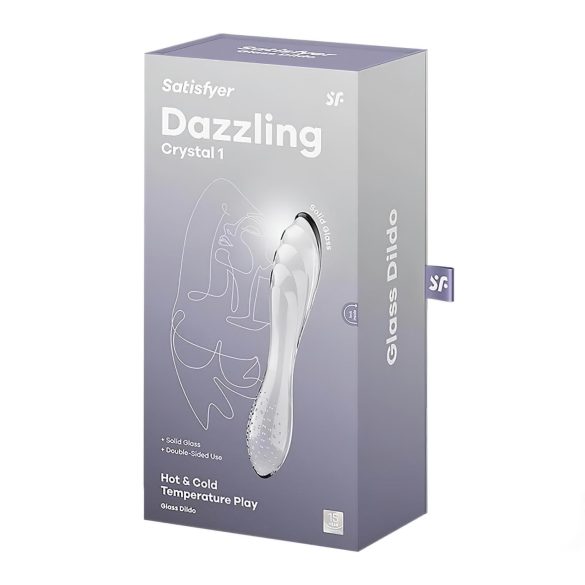 Satisfyer Dazzling Crystal 1 - dildo doppia testa in vetro trasparente
