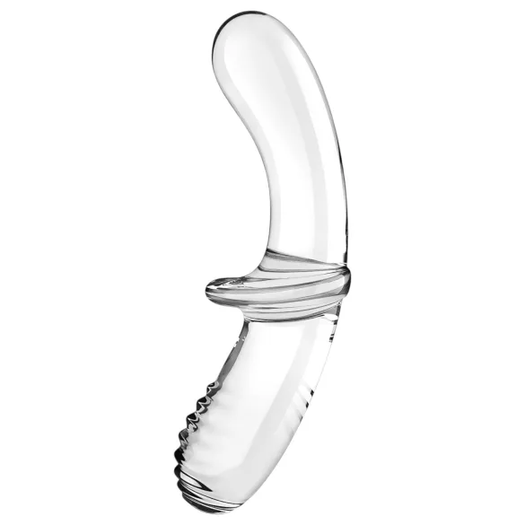 Satisfyer Double Crystal - dildo doppia estremità - vetro trasparente