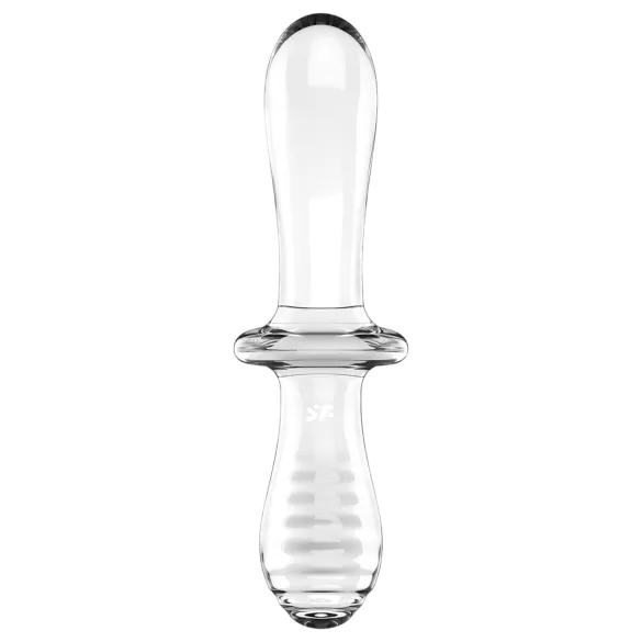 Satisfyer Double Crystal - dildo doppia estremità - vetro trasparente