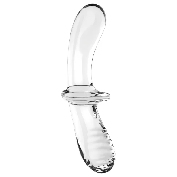 Satisfyer Double Crystal - dildo doppia estremità - vetro trasparente