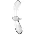 Satisfyer Double Crystal - dildo doppia estremità - vetro trasparente